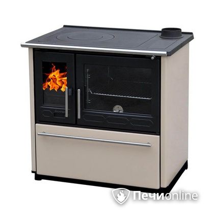 Отопительно-варочная печь Plamen 850 Glas крем труба справа в Барнауле