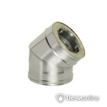 Дымоход Дымок Колено 45° с изоляцией 0,8 мм. OТFR45 200/280 в Барнауле