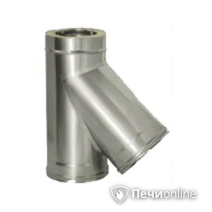 Дымоход Дымок Тройник 45° с изоляцией 0,8 мм ТRFR45  115/200 в Барнауле