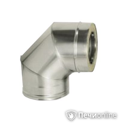 Дымоход Дымок Колено 90° с изоляцией 0,8 мм. OТFR90  120/200 в Барнауле