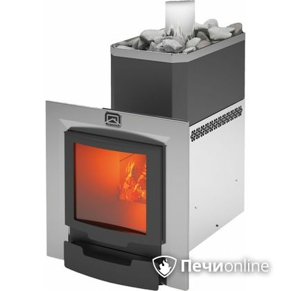 Дровяная банная печь Теплодар Русь 12 ЛНЗП Панорама Профи (дверь 17 с обрамлением) в Барнауле