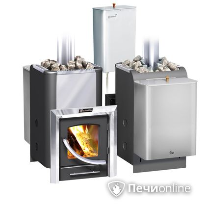 Дровяная банная печь Ермак Элит 20-ПС стекло нержавеющая сталь регулируемый тоннель в Барнауле