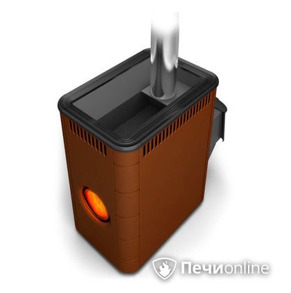 Дровяная банная печь TMF  Аврора Inox ДА Иллюминатор терракота  в Барнауле