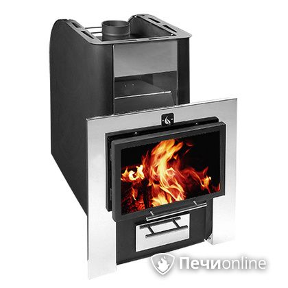 Дровяная банная печь Конвектика Ниагара Сетка 16 Плазма антрацит в Барнауле