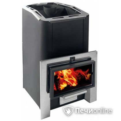 Дровяная банная печь Конвектика Ниагара 18 Плазма антрацит в Барнауле