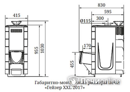 Дровяная печь-каменка TMF Гейзер XXL 2017 Carbon ДН ЗК антрацит в Барнауле