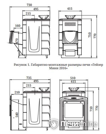 Дровяная банная печь TMF Гейзер Мини 2016 Carbon ДН КТК ЗК антрацит в Барнауле