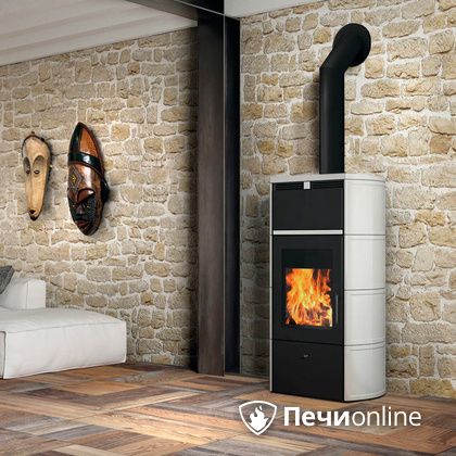 Печь-камин Edilkamin Flamma 24 kw V.A. Bianco Panna с Т/О в Барнауле