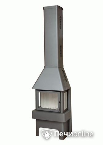 Печь-камин Бавария (Экокамин) 3 Стекла 12 кВт серая/черная в Барнауле