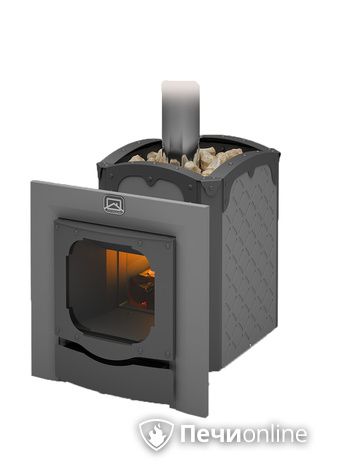 Дровяная банная печь Теплодар Былина-12 Ч Панорама (1.1) в Барнауле