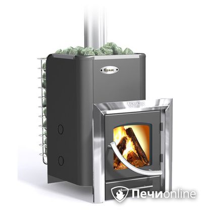 Дровяная банная печь Ермак 12ПС с панорамным стеклом в Барнауле