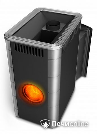 Дровяная банная печь TMF Аврора Inox Витра Иллюминатор антрацит НВ в Барнауле