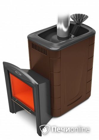 Дровяная банная печь TMF Гейзер 2014 Inox Витра ЗК шоколад в Барнауле