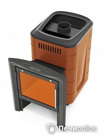 Дровяная банная печь TMF Компакт 2017 Inox Витра терракота в Барнауле
