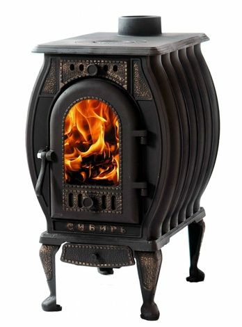 Отопительно-варочная печь Сибирь  чугунная "Сибирь-8" со стеклом в Барнауле