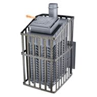 Дровяная банная печь Гефест Ураган-40 (М) дверца со стеклом сетка-каменка