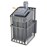 Дровяная банная печь Гефест Ураган-25 дверца без стекла сетка-каменка, ЗК 