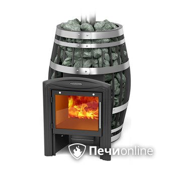 Дровяная банная печь TMF Саяны XXL 2015 Carbon Витра с закрытой каменкой и теплообменником в Барнауле