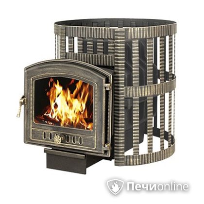 Дровяная банная печь Везувий Легенда Ковка 22 (224) чугун в Барнауле