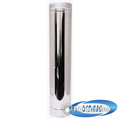 Дымоход УМК Труба D100 L=1.0 м 1.0мм. нержавейка в Барнауле