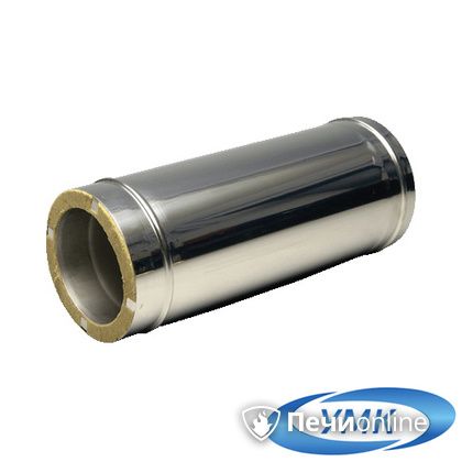 Дымоход УМК Сэндвич-труба 0.5м 100х160 Н+Оц 0.5мм 0.5мм по воде в Барнауле