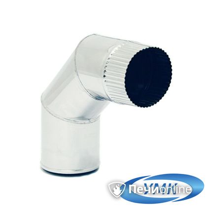 Дымоход УМК Отвод 90° D150 0.5мм нержавейка в Барнауле