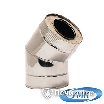 Дымоход УМК Сэндвич-отвод 135°  D140х200 Н+Н 1.0мм 0.5мм по воде в Барнауле