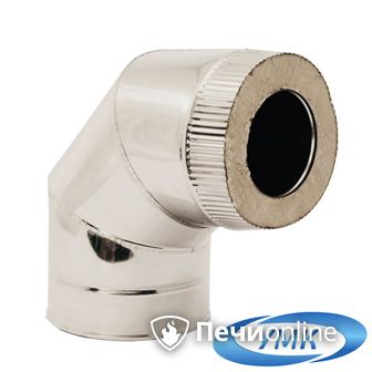 Дымоход УМК Сэндвич-отвод 90° D180х260 Н+Н 0.5мм 0.5мм по воде в Барнауле
