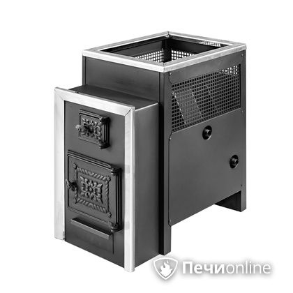 Дровяная банная печь Радуга ПБ-22 с теплообменником 6 мм прочистная дверца усиленная каменка в Барнауле