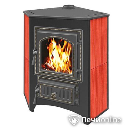 Печь-камин Везувий ПК-01(220) угловой красный в Барнауле