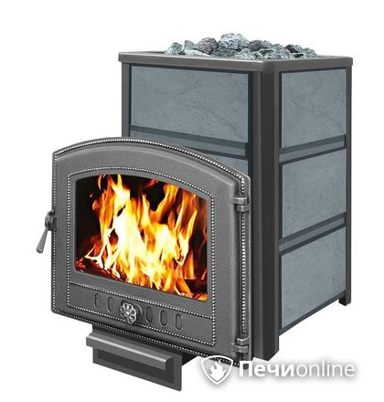 Дровяная банная печь Везувий Легенда 16 (224) в талькохлорите чугун в Барнауле