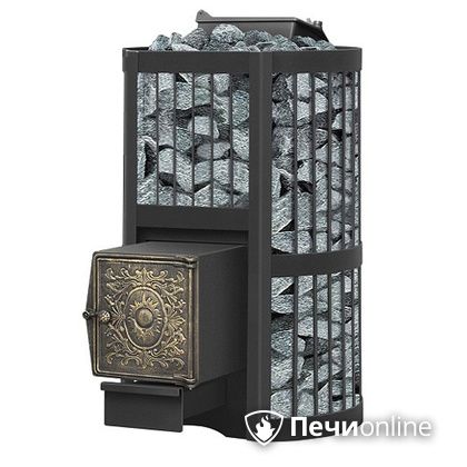 Дровяная банная печь Везувий Ураган Стандарт 22 (ДТ-4) с закрытой каменкой чугун в Барнауле