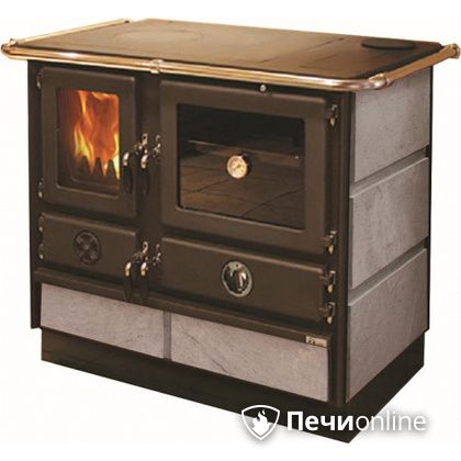 Отопительно-варочная печь MBS Thermo Magnum Stone R с теплообменником и духовым шкафом в Барнауле