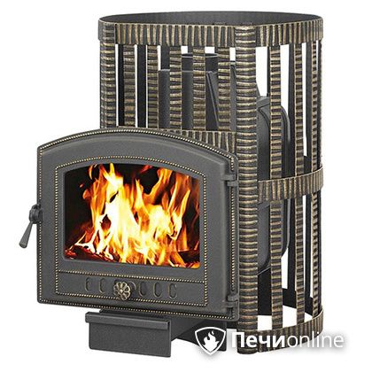Дровяная банная печь Везувий Легенда Ковка 28 (224) чугун в Барнауле