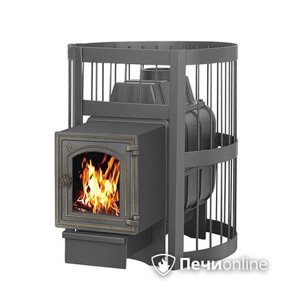 Дровяная банная печь Везувий Легенда Стандарт 16 ДТ-4С чугун в Барнауле