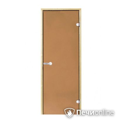 Дверь для бани Harvia Стеклянная дверь для сауны 7/19 коробка сосна бронза  D71901М в Барнауле