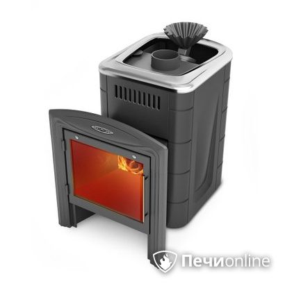 Дровяная банная печь TMF Гейзер Мини 2016 Inox Витра ЗК антрацит в Барнауле